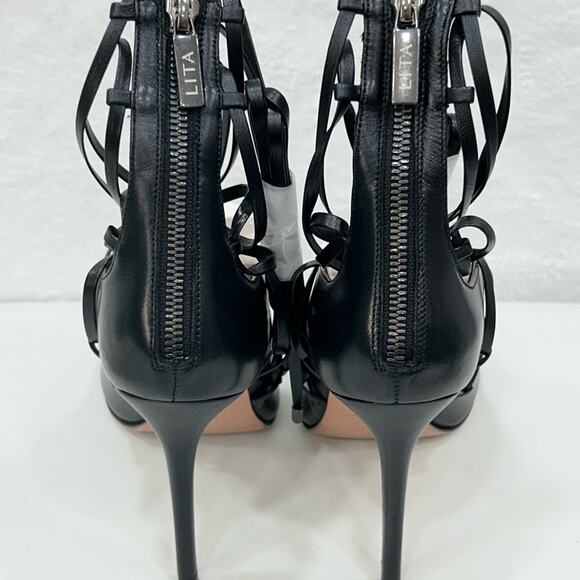 Lita by Ciara Strappy Heeled Sandal Gladiator Stiletto Black Size 40/9.5 NIB - Picture 7 of 13